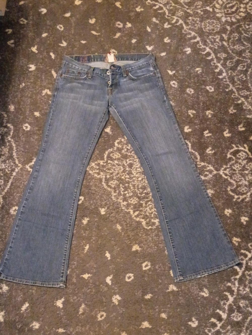 Vintage Lucky Women's Light Blue Flared Jeans Ultra Low-rise